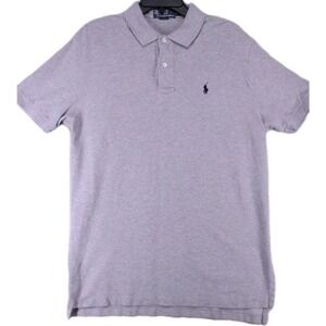 Polo Ralph Lauren Mens Solid Gray Short Sleeve Cotton Polo Shirt L Casual